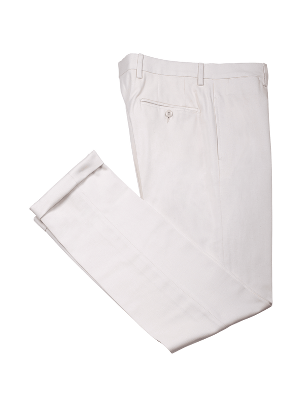 White Fustagno Cotton Trousers