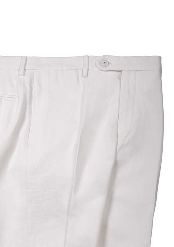 White Fustagno Cotton Trousers