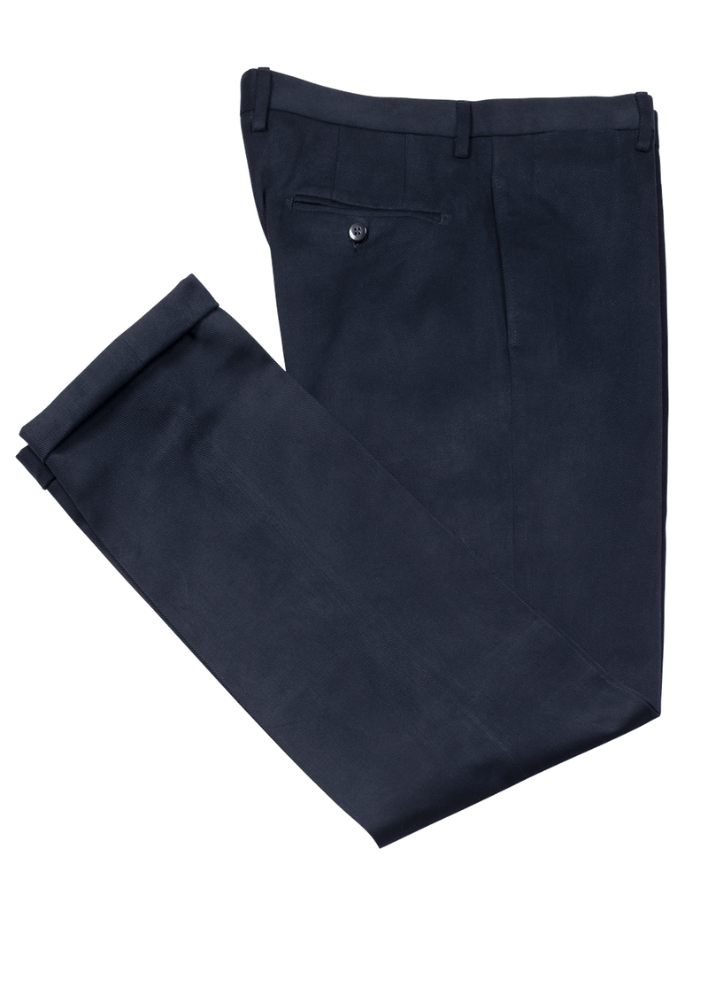 Blue Fustagno Cotton Twill Trousers