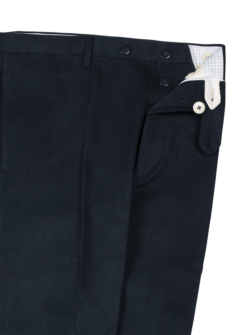 Blue Fustagno Cotton Twill Trousers