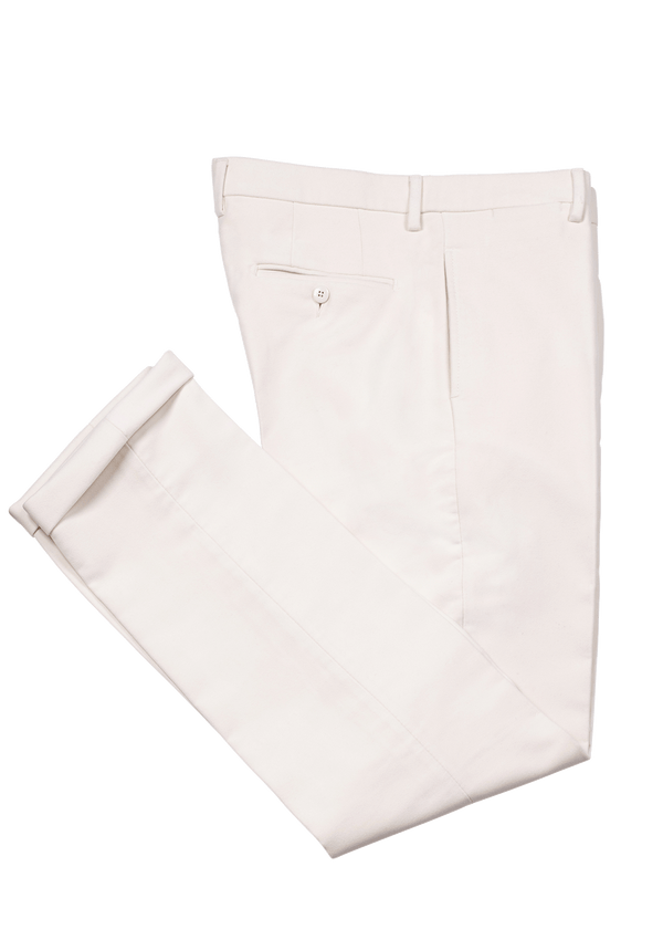 Cream Fustagno Cotton Trousers