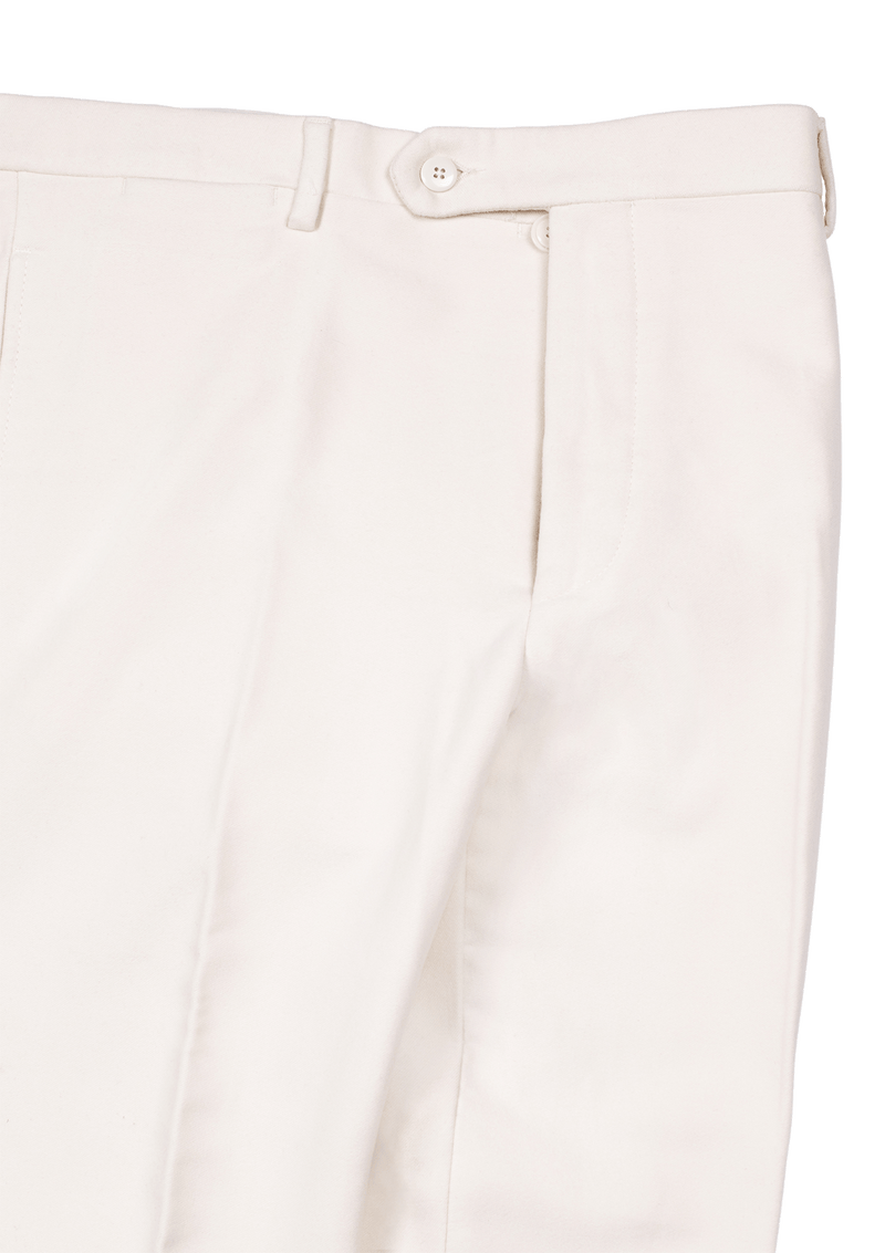 Cream Fustagno Cotton Trousers