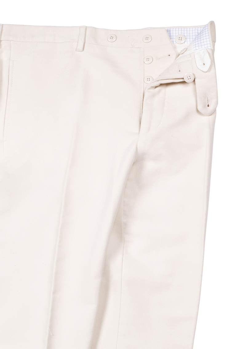 Cream Fustagno Cotton Trousers