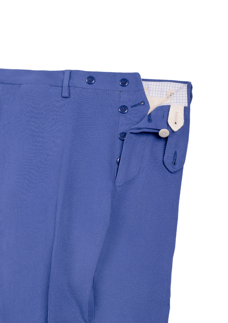 Azure Fustagno Cotton Twill Trousers