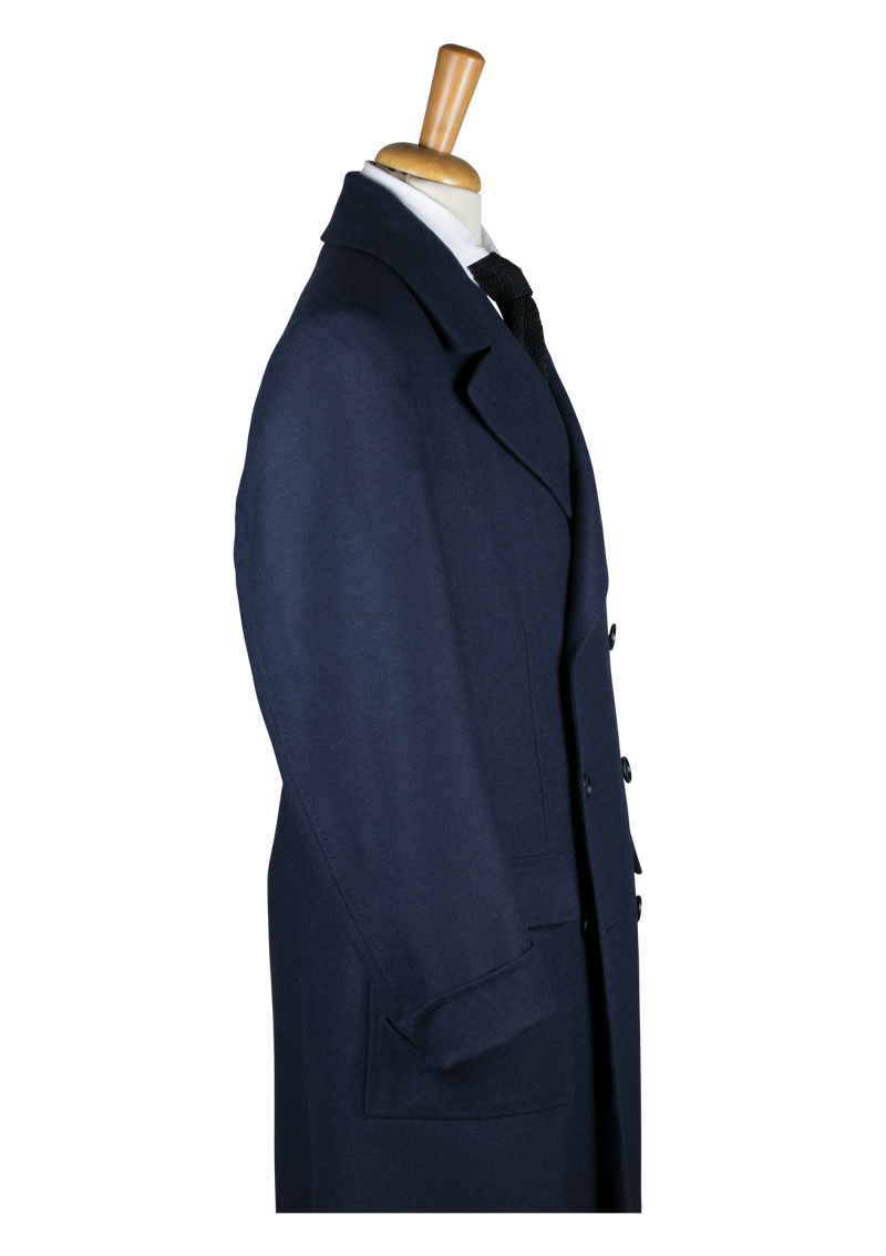 Navy Blue Wool Overcoat