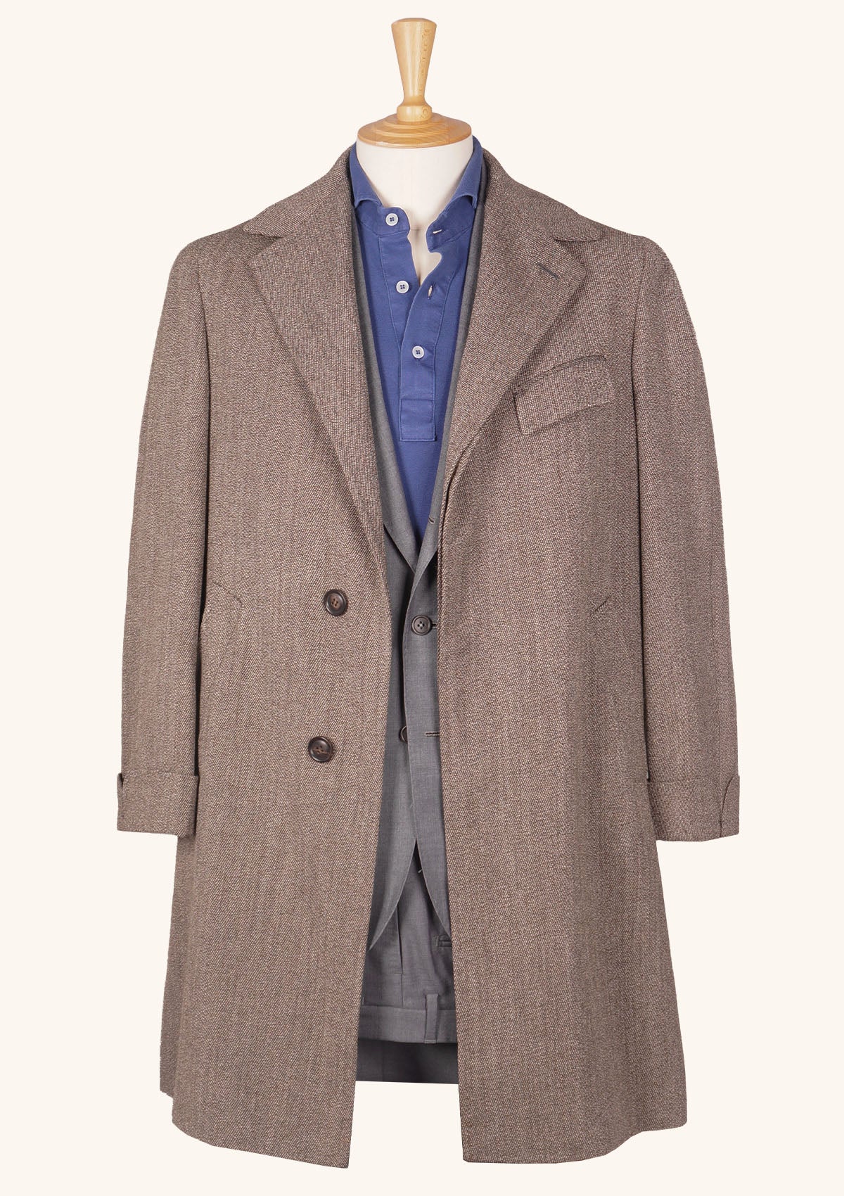 Vintage Khaki Wool Overcoat