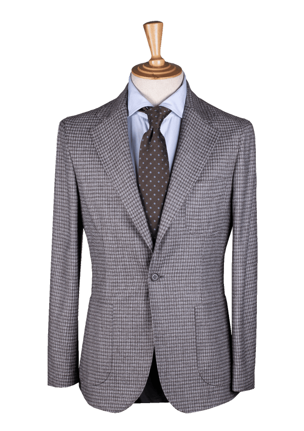 Taupe Checked Unstructured Jacket