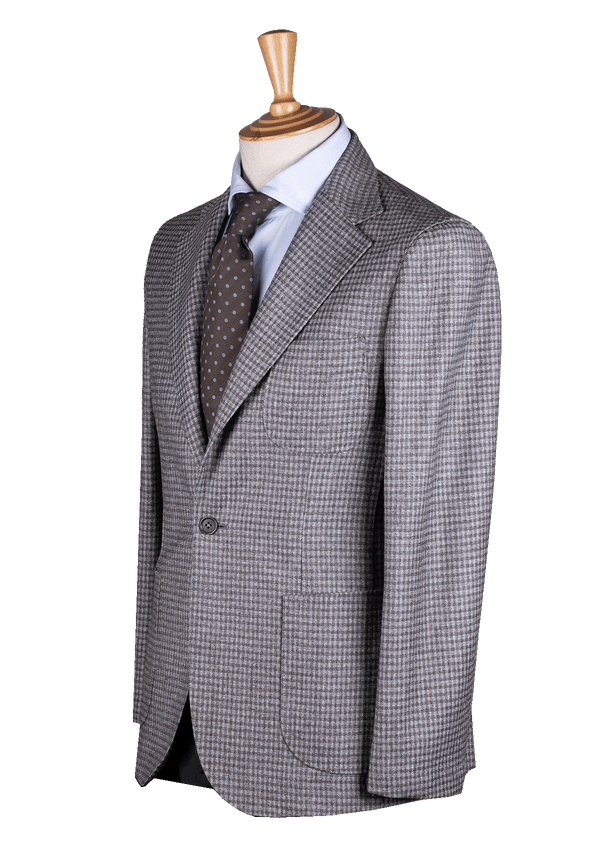 Taupe Checked Overshirt Jacket