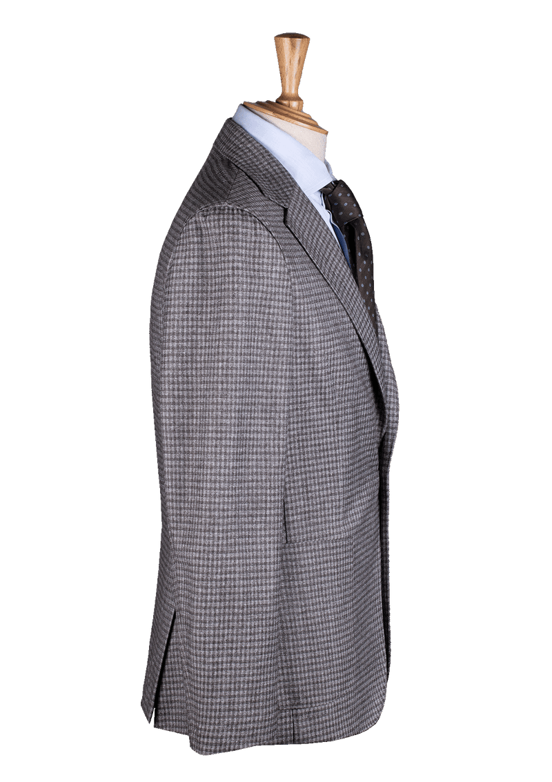 Taupe Checked Unstructured Jacket