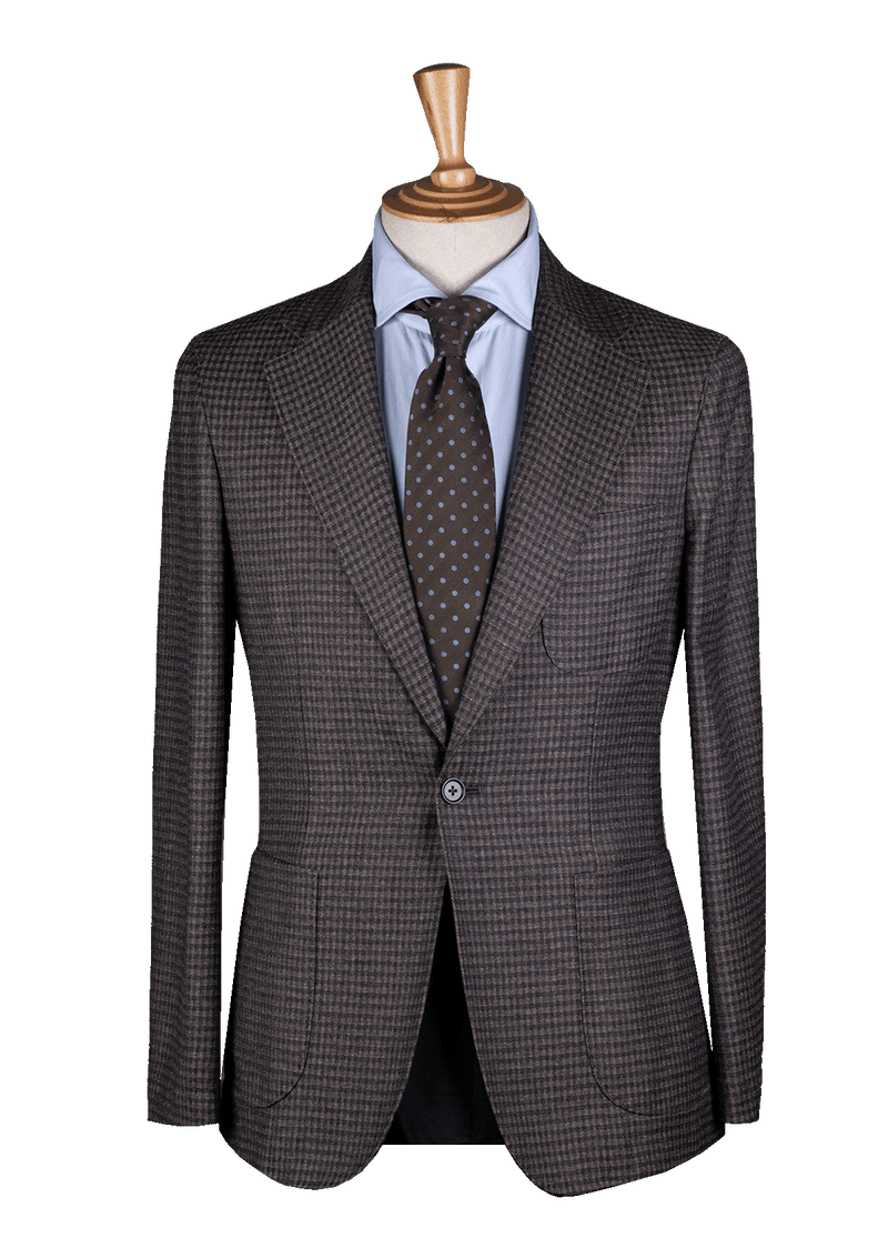 Brown Checked Unstructured Jacket