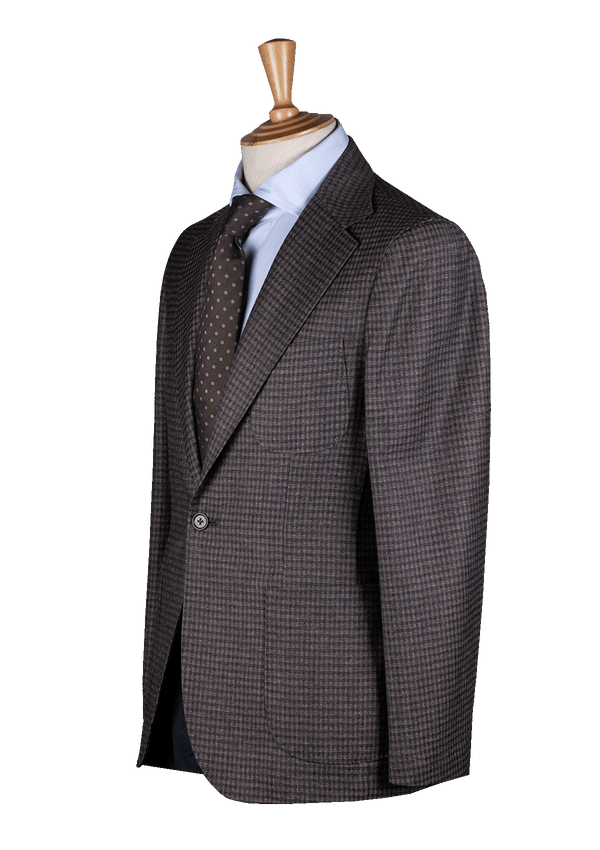 Brown Checked Unstructured Jacket