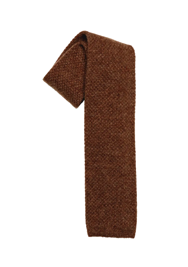 Brown Wool Maglia Tie