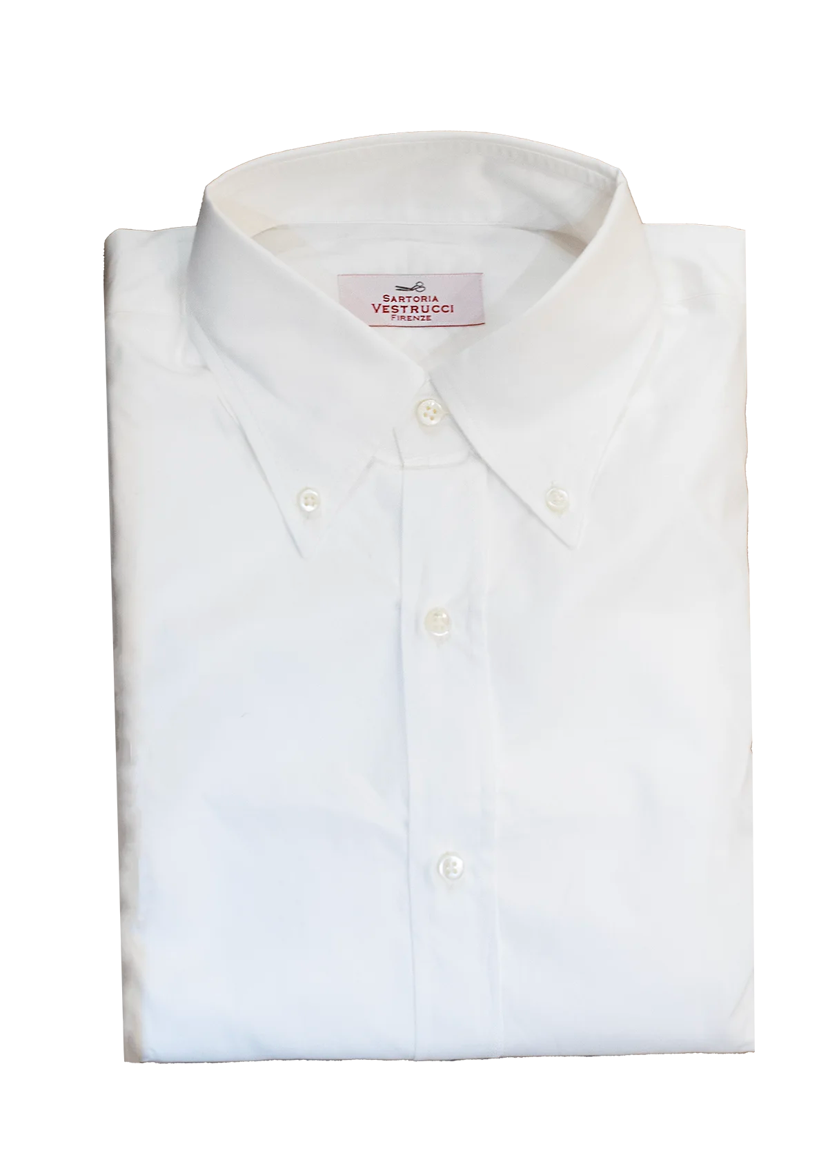 White Poplin Button-Down Collar Shirt