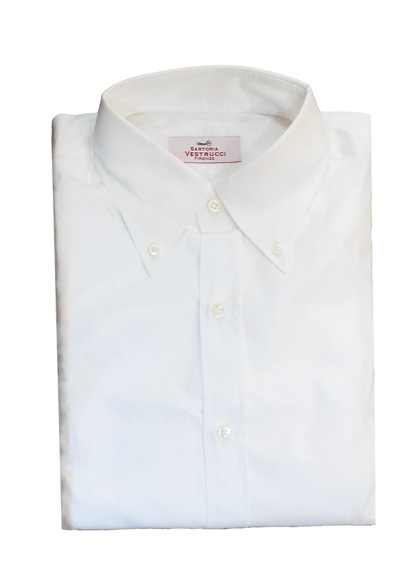 White Poplin Button-Down Collar Shirt