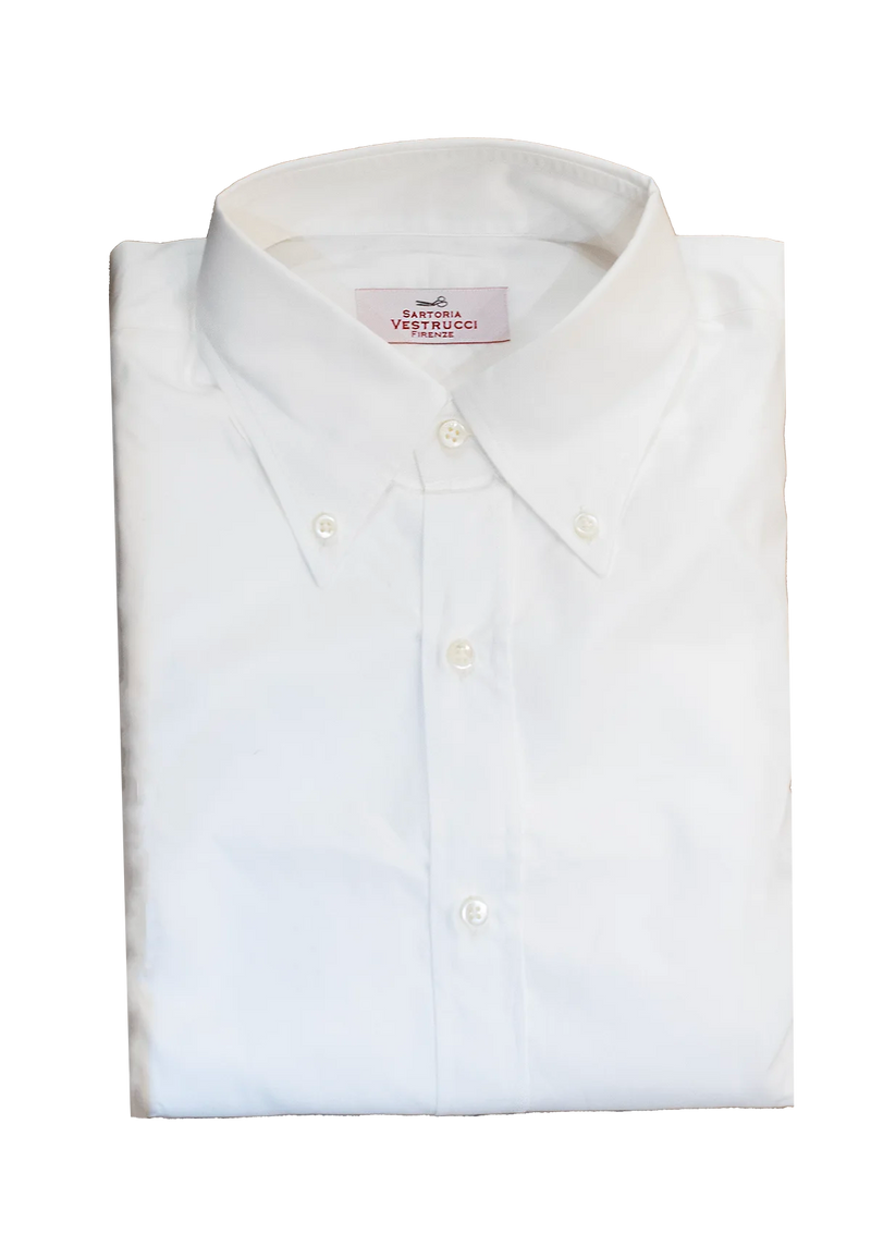 White Poplin Button-Down Collar Shirt