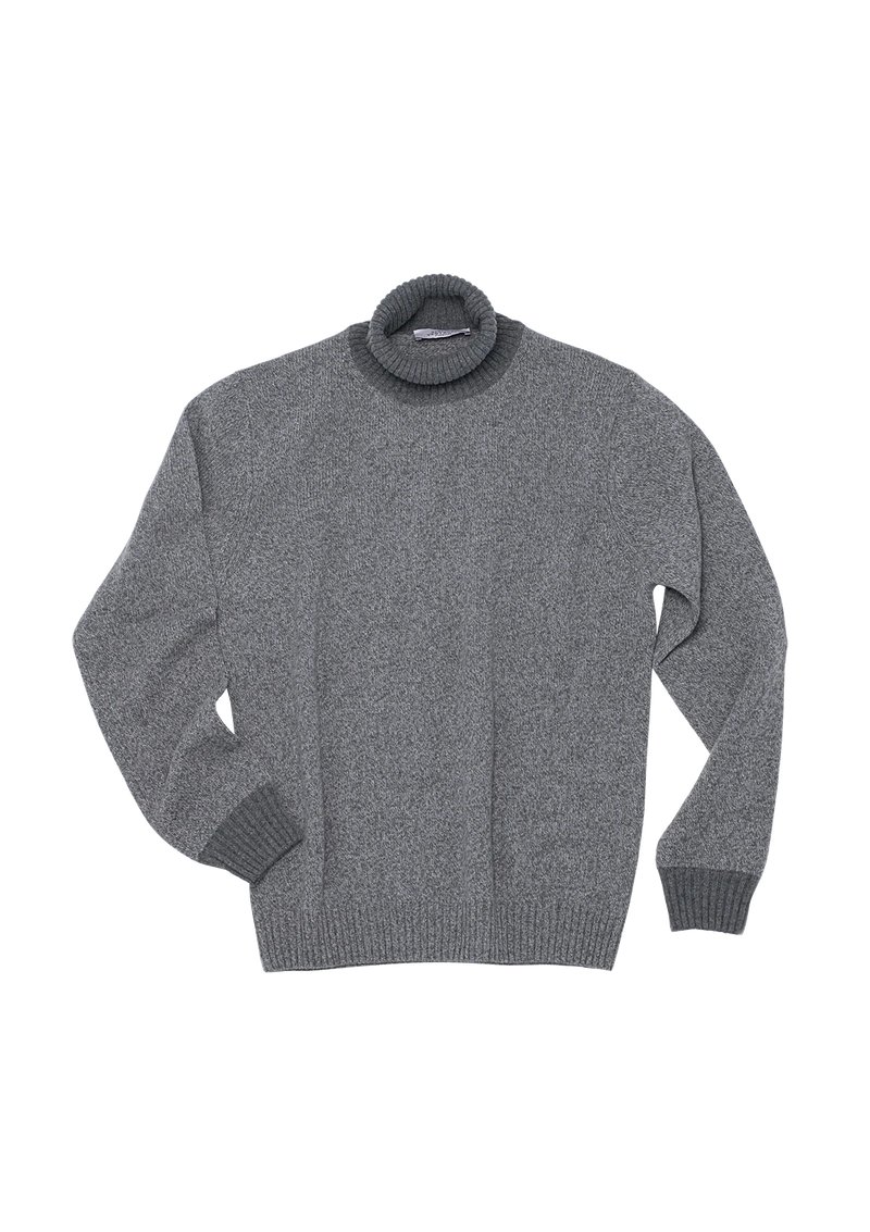 Light Grey Wool Turtleneck Sweater