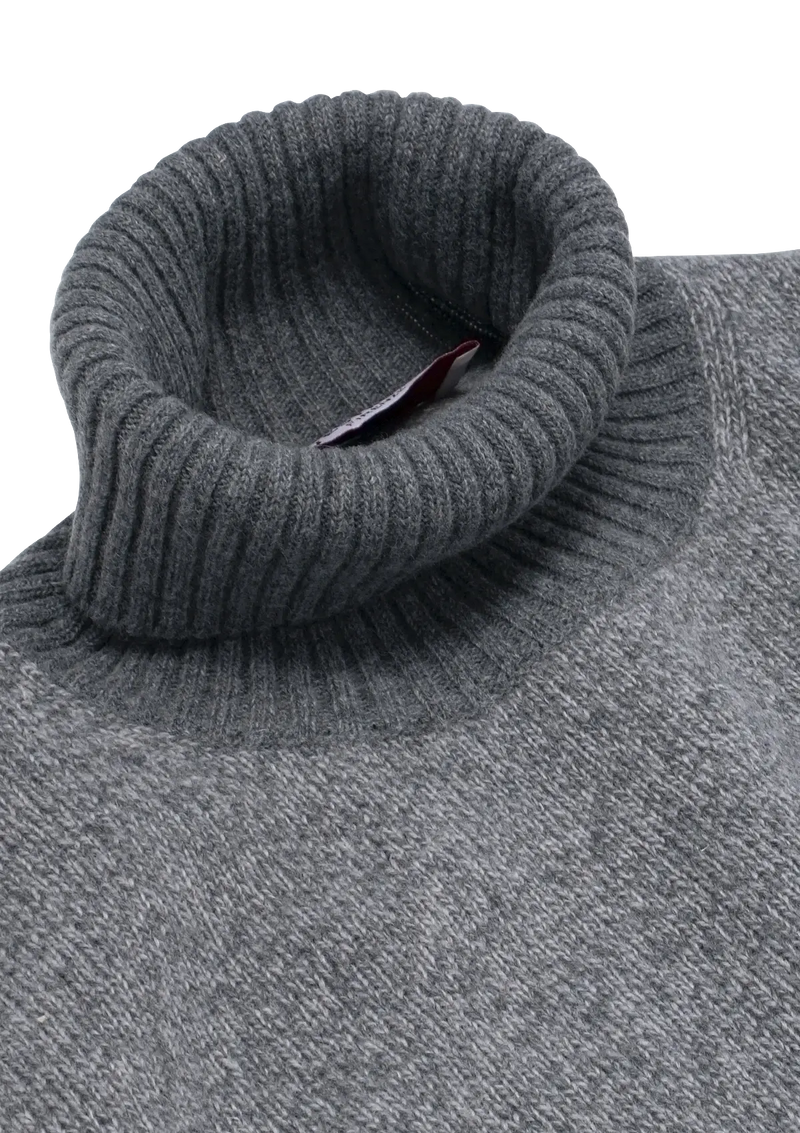 Light Grey Wool Turtleneck Sweater