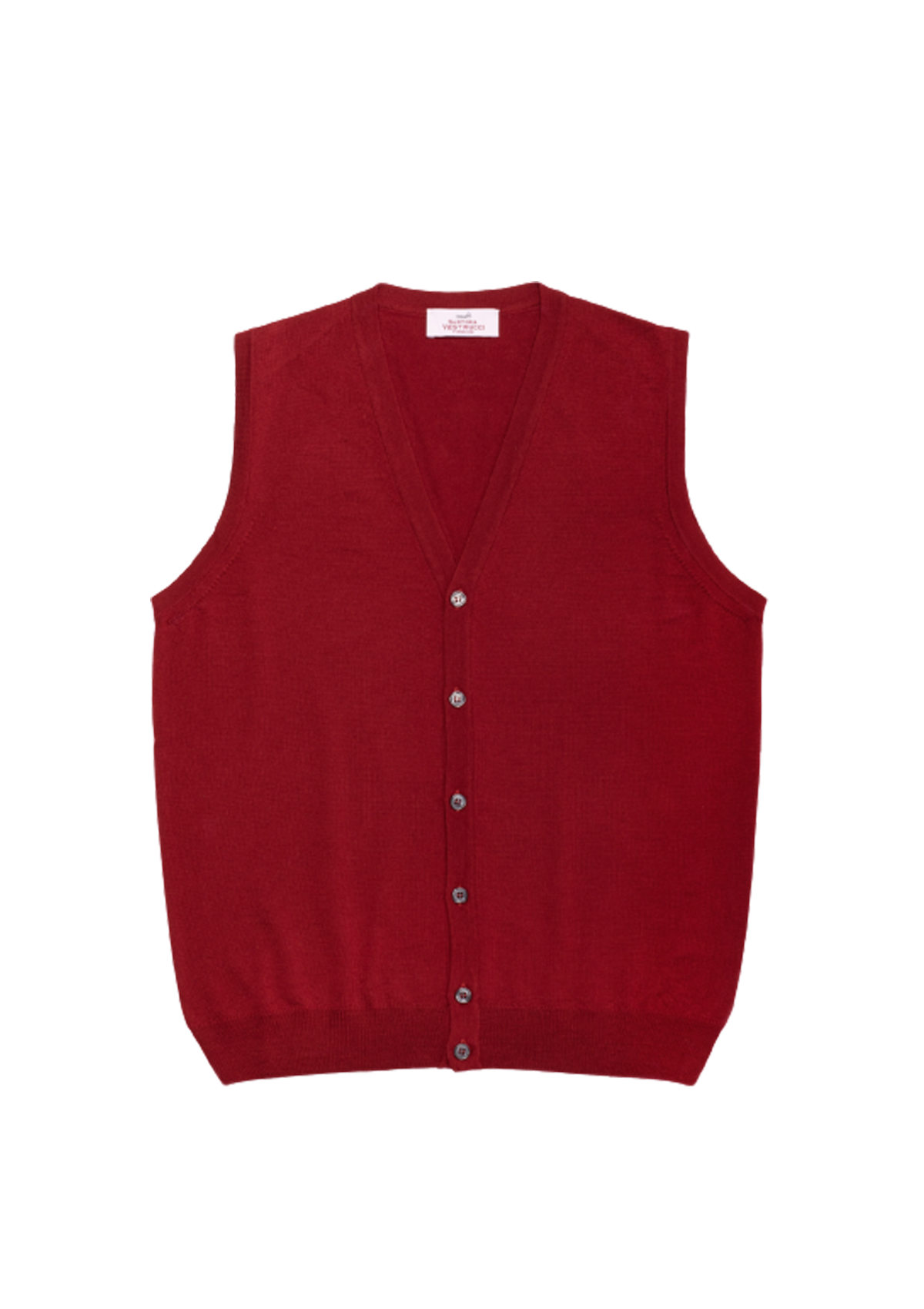 Cardinal Red Merino Wool Waistcoat