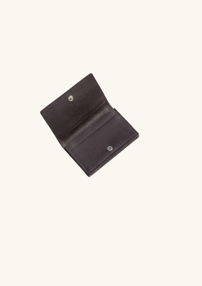 Dark Brown Shark Leather Fold Card Case