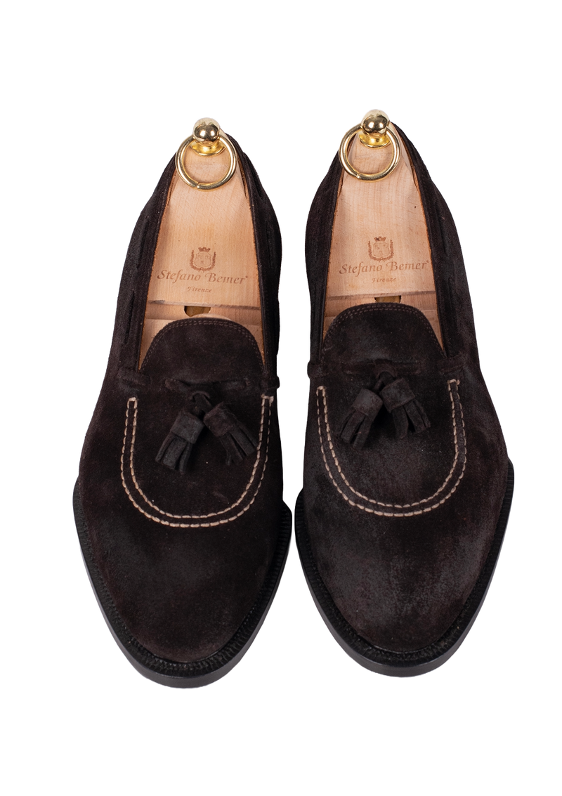 Dark Brown Suede Loafers | Stefano Bemer