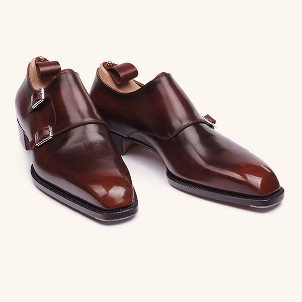 Brown Double Monk Strap Shoes | Stefano Bemer
