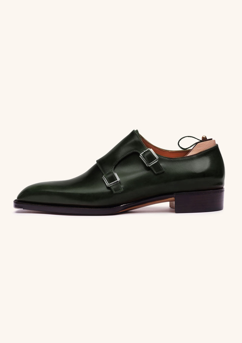 Green Double Monk Strap Shoes