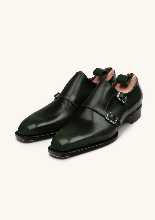 Green Double Monk Strap Shoes