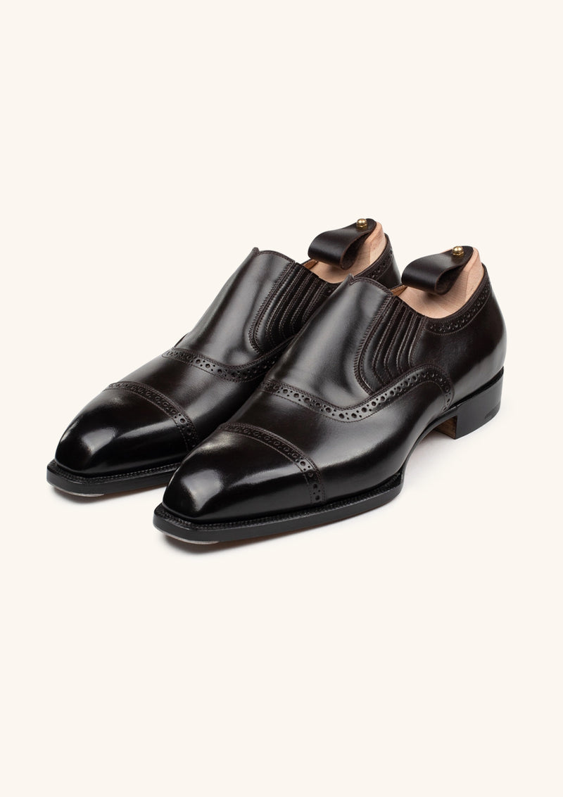 Dark Brown Lazy Man Brogues in French Box Calf Dark Brown Lazy Man Brogues in French Box Calf