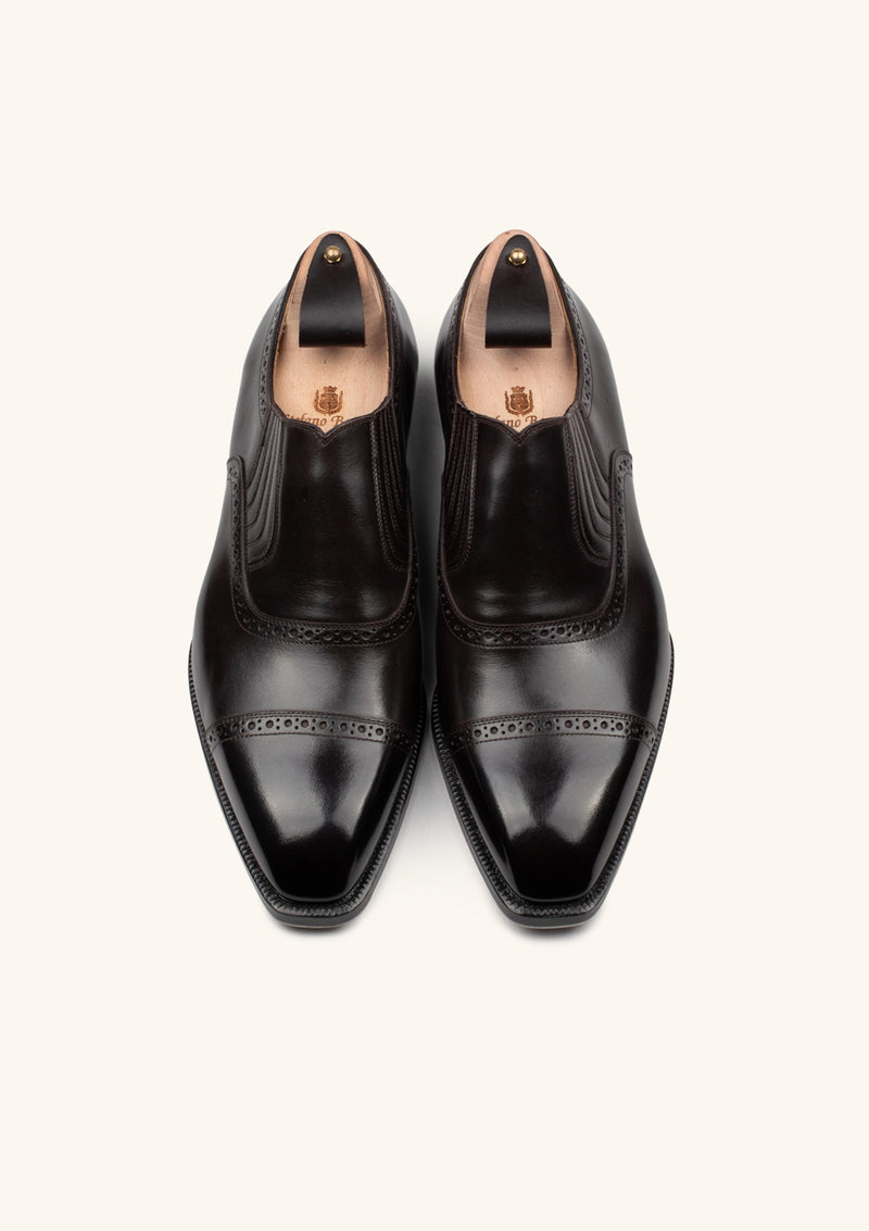 brogue dress shoes Dark Brown Lazy Man Brogues in French Box Calf