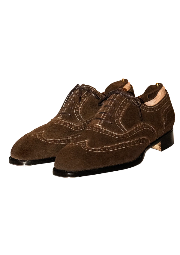 Brown Suede Wingtip Oxfords