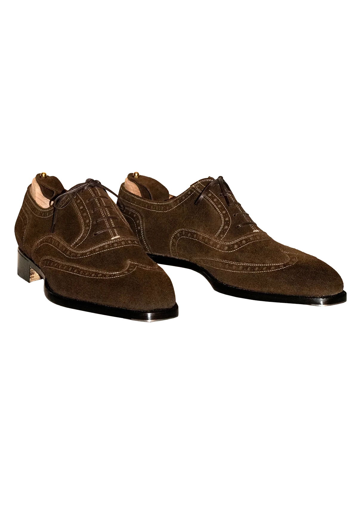 Brown Suede Wingtip Oxfords