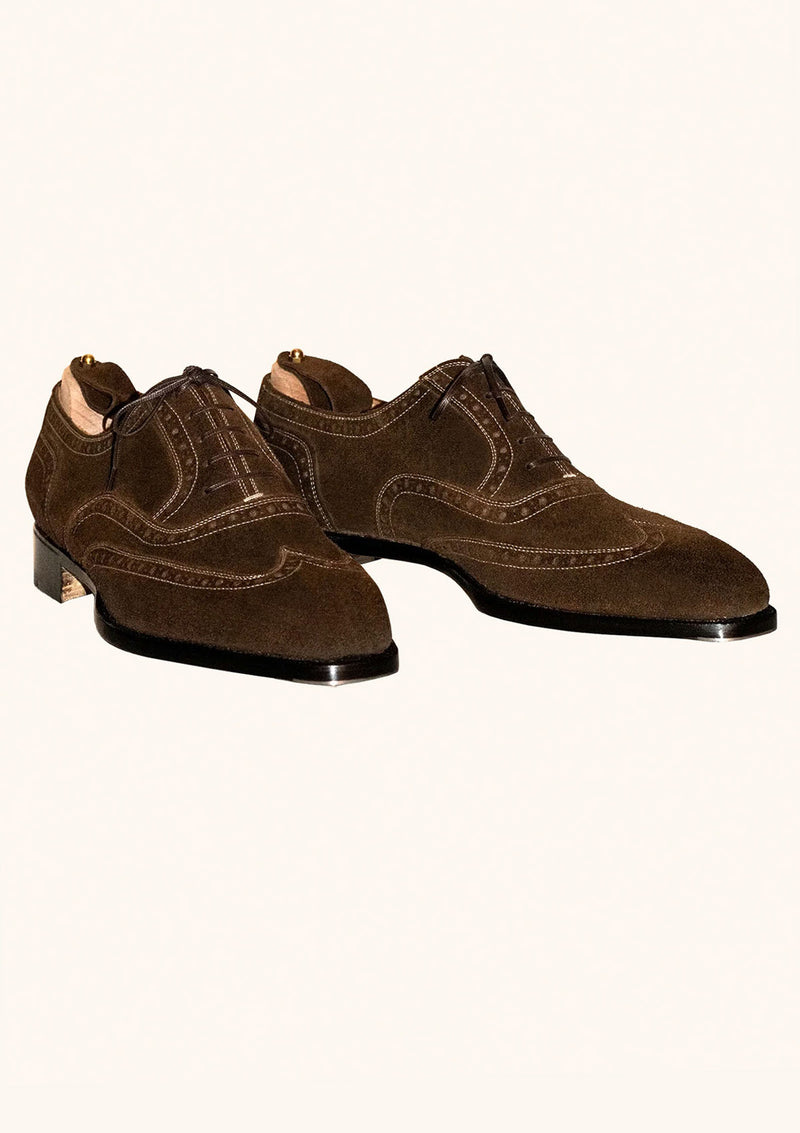 Brown Suede Wingtip Oxfords
