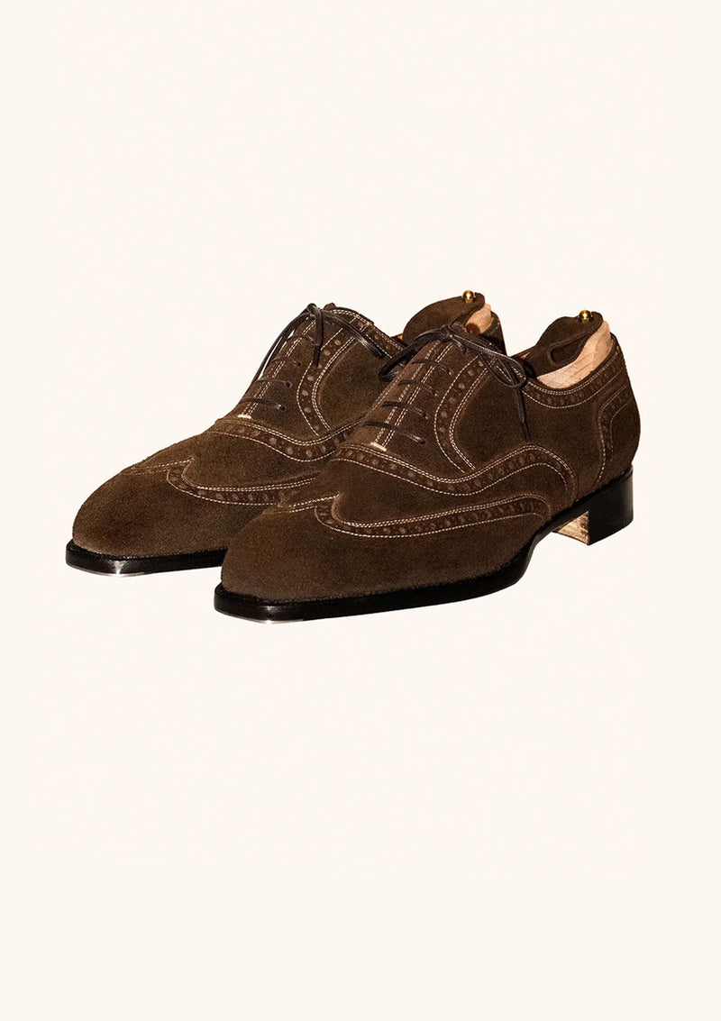 Brown Suede Wingtip Oxfords