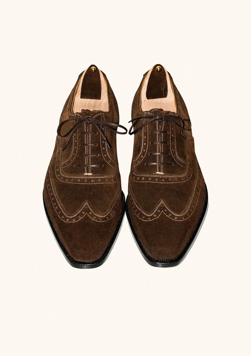 Brown Suede Wingtip Oxfords