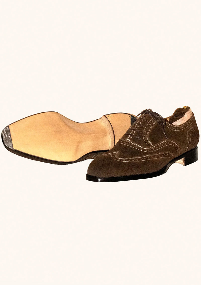 Brown Suede Wingtip Oxfords