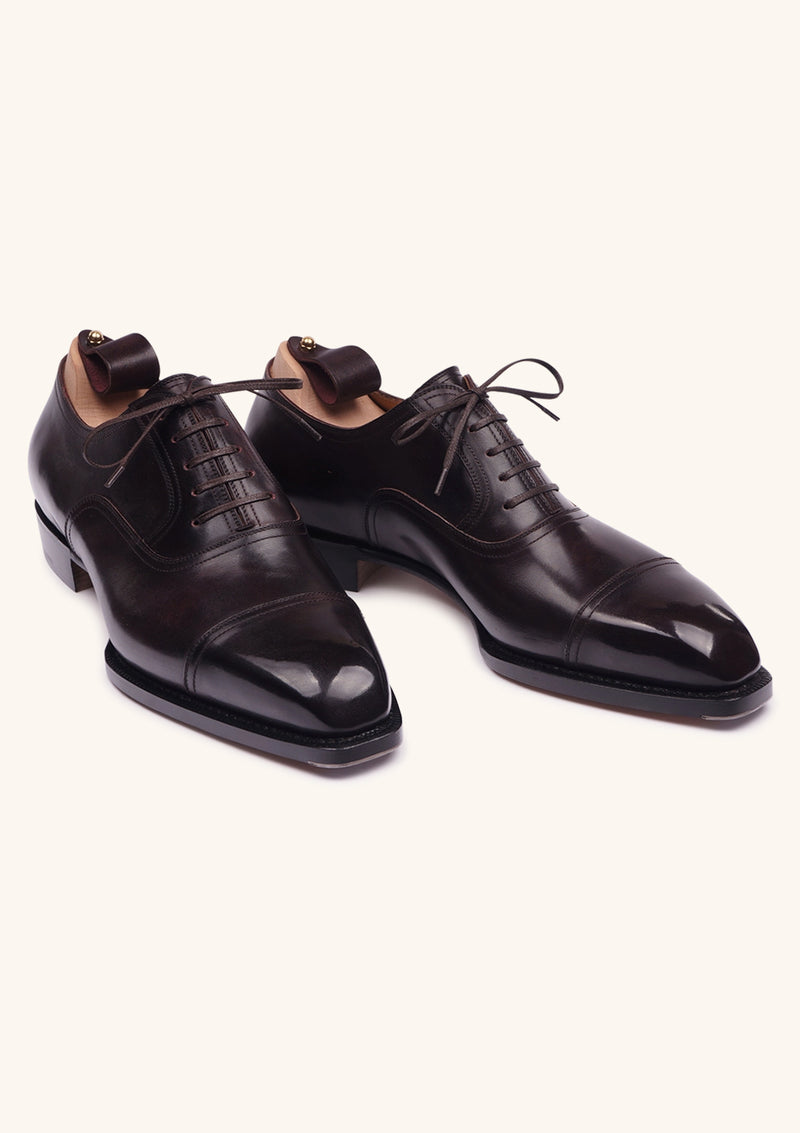 Dark Brown Cap Toe Oxford Shoes in French Box Calf | Stefano Bemer Dark Brown Cap Toe Oxford Shoes in French Box Calf | Stefano Bemer