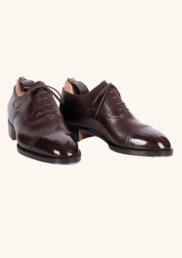 Dark Brown Cap Toe Oxford Shoes in French Box Calf | Stefano Bemer Dark Brown Cap Toe Oxford Shoes in French Box Calf | Stefano Bemer