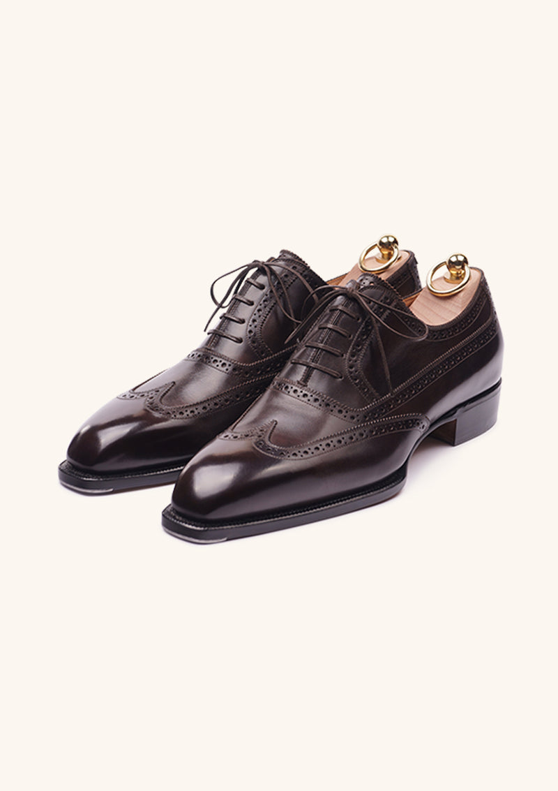 Dark brown brogued Oxfords