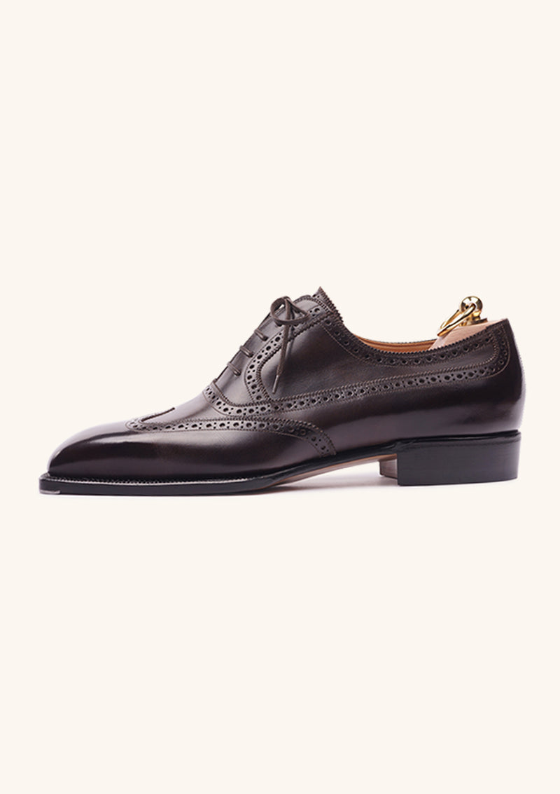 Dark brown brogued Oxfords