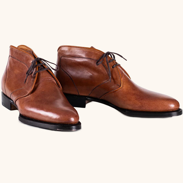 Tan Brown Chukka Boots with Rubber Sole | Stefano Bemer