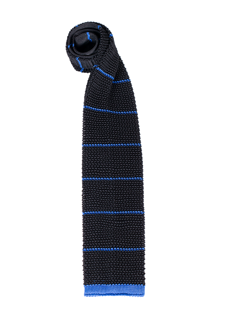 Navy & Azure Stripe Silk Tie
