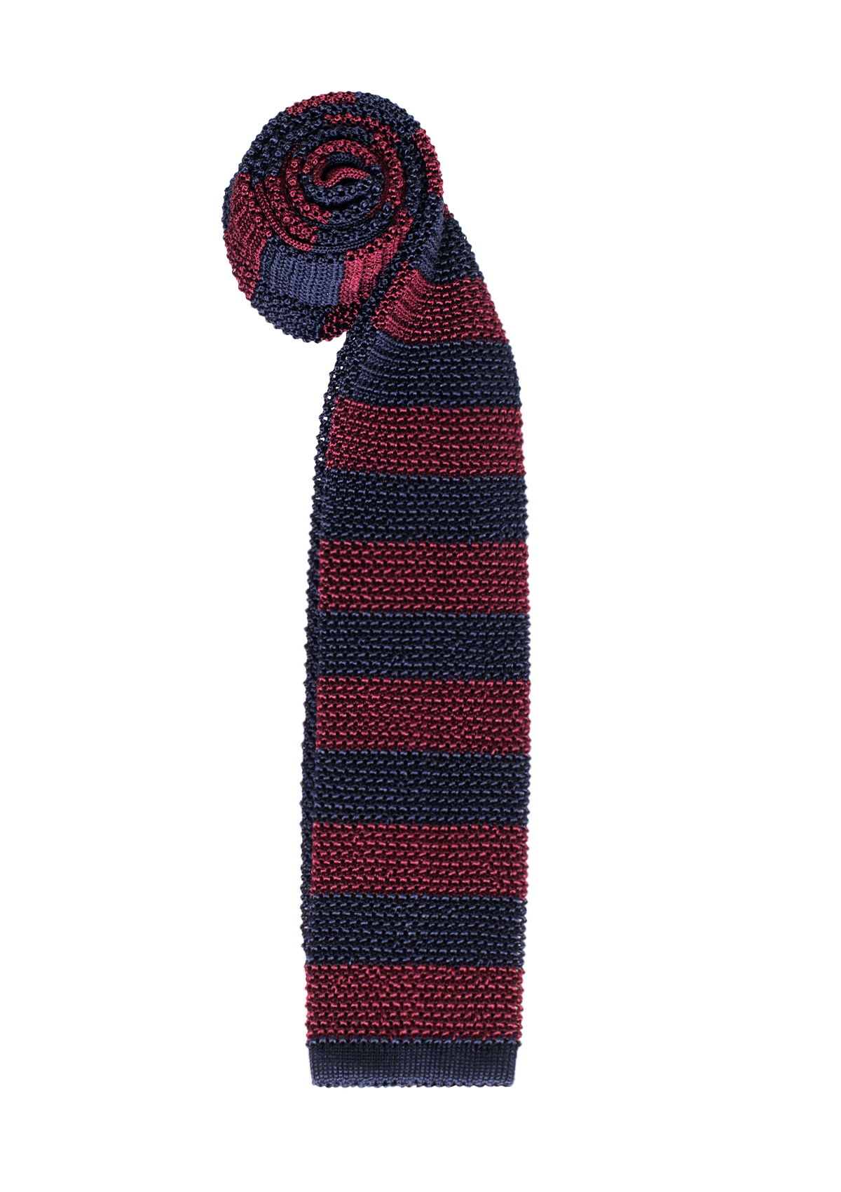 Burgundy & Blue Stripe Silk Tie