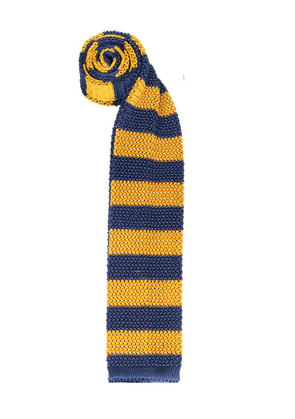 Yellow & Blue Stripe Silk Tie