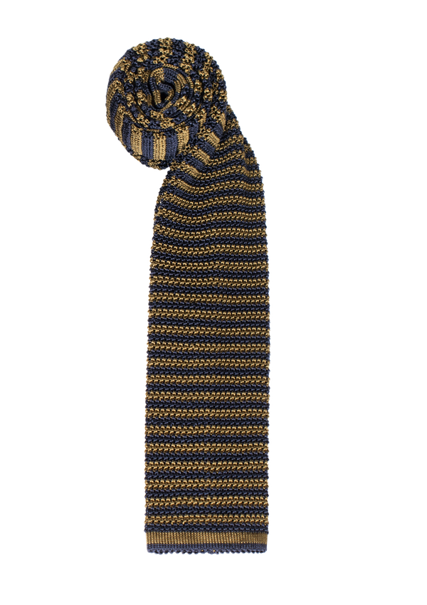 Yellow & Blue Micro Stripe Silk Tie