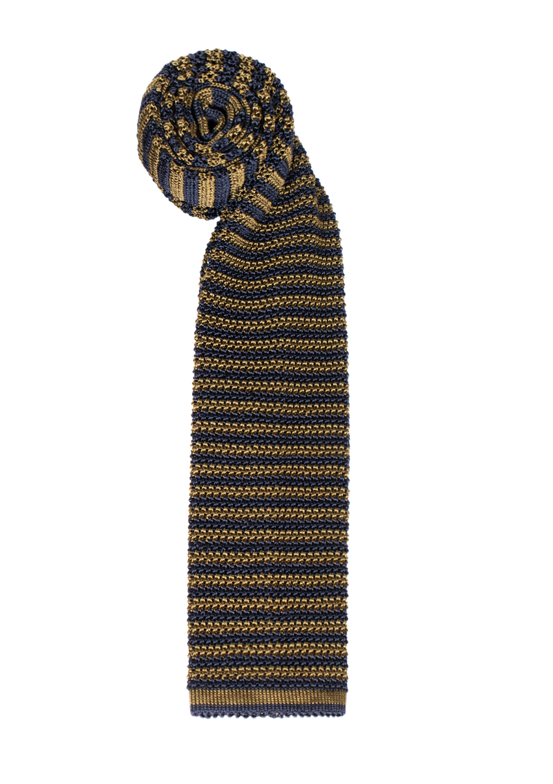 Yellow & Blue Micro Stripe Silk Tie