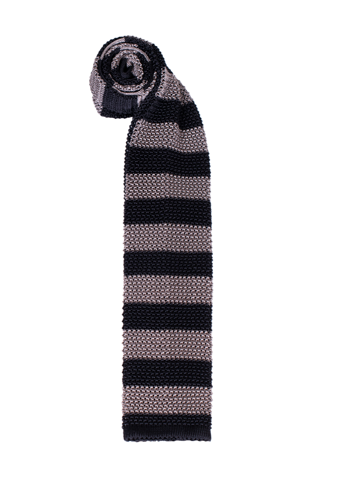 Grey & Black Stripe Silk Tie