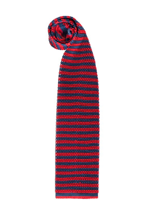 Red & Blue Micro Stripe Silk Tie