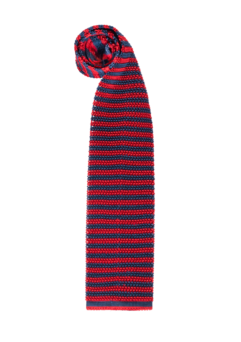 Red & Blue Micro Stripe Silk Tie