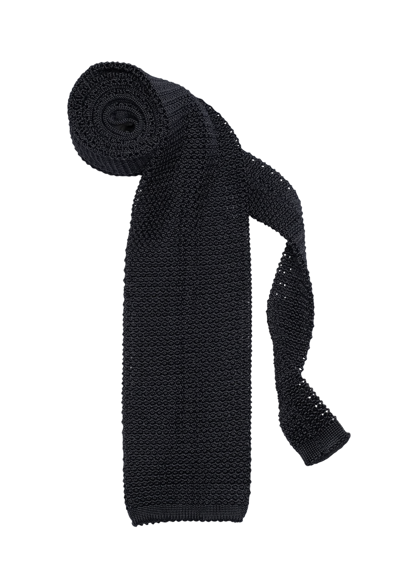 Charcoal Silk Maglia Tie