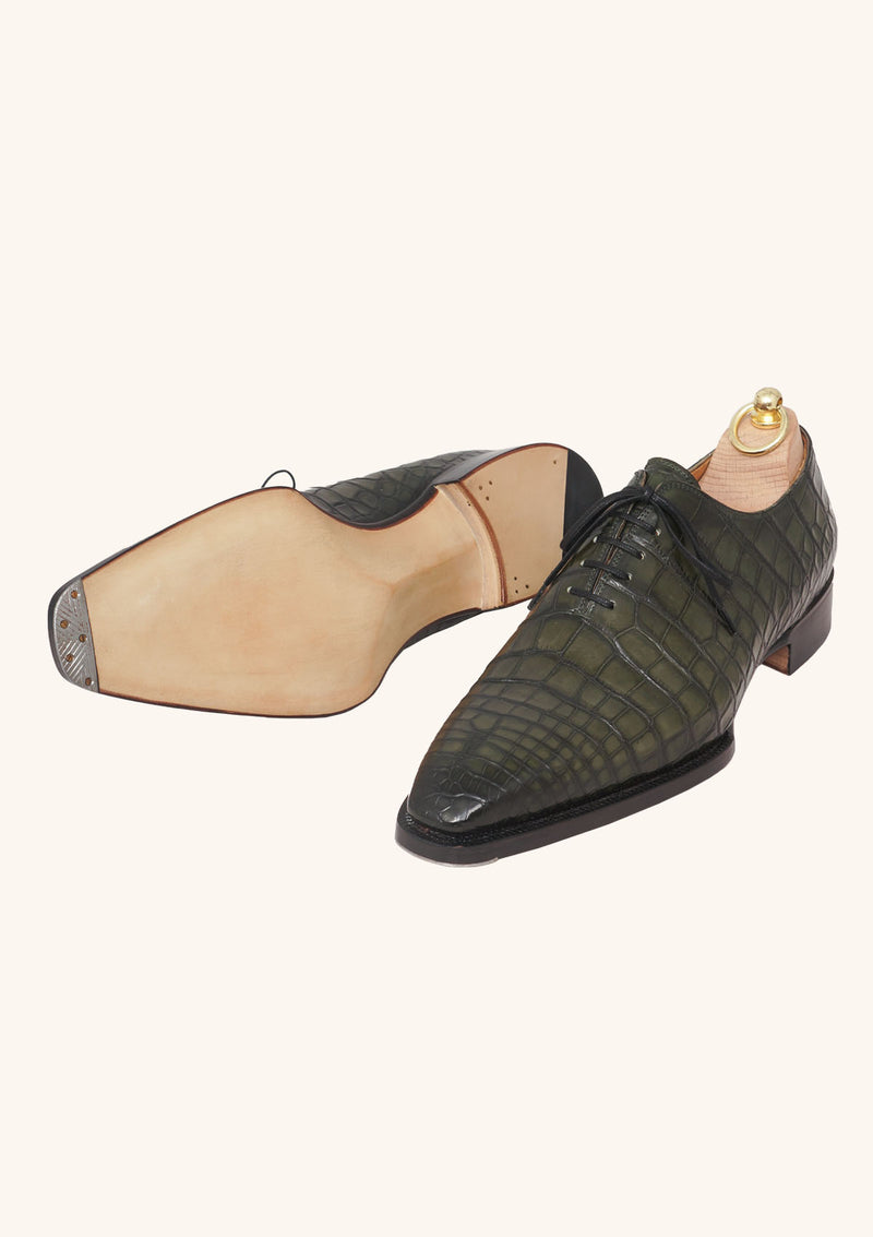 Green Alligator Wholecut Oxfords